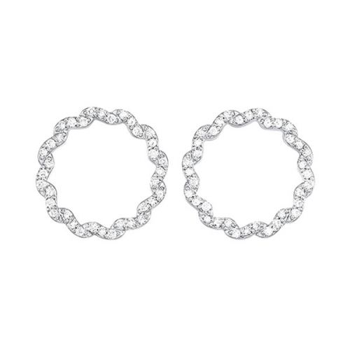 Ss .25Cttw Diamond Circle Fashion Earrings