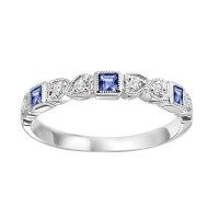 10Kw Diamond & Sapphire Stackable Band