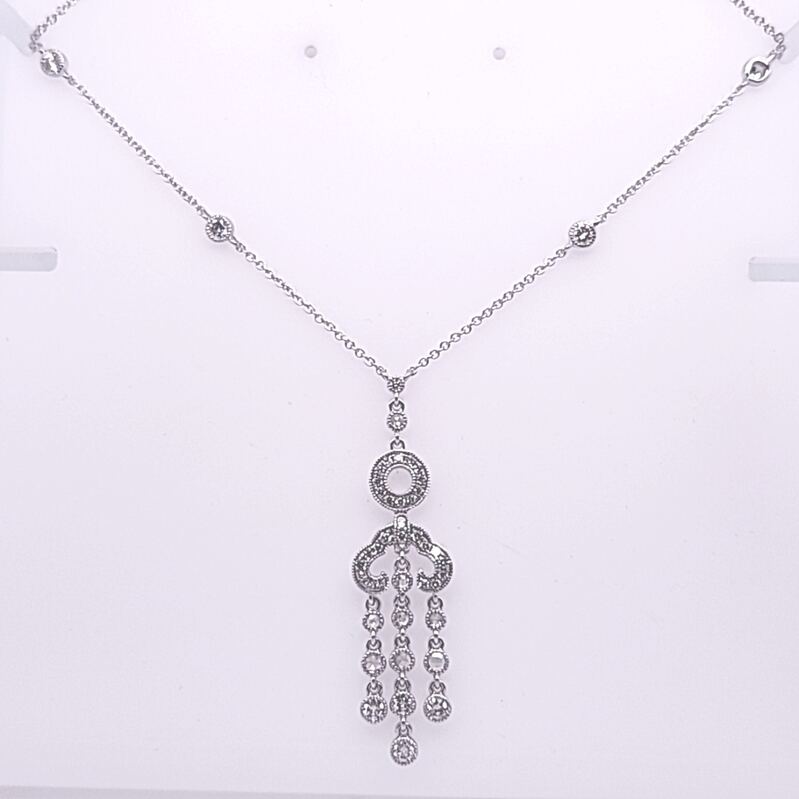 14Kw 1.04Cttw Diamond Lavalier Necklace