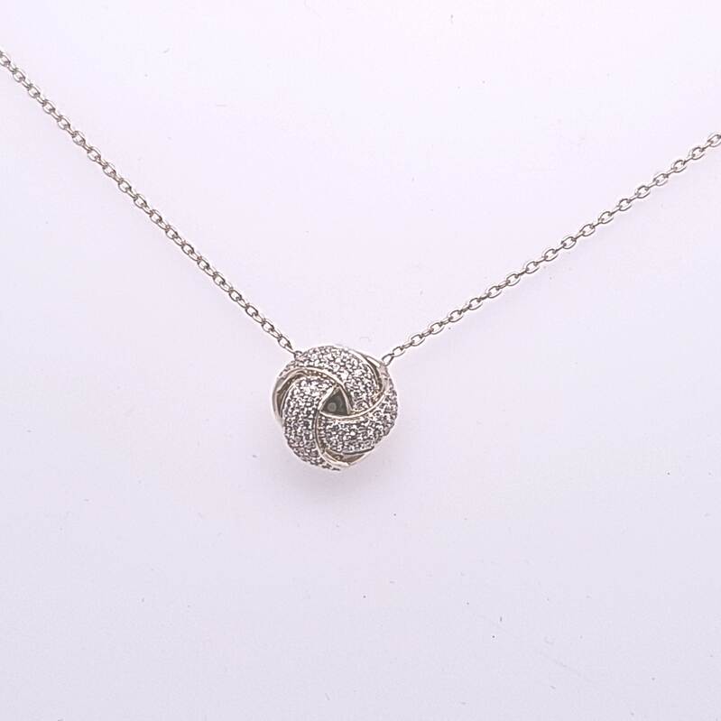 18Ky .34Cttw Diamond Love Knot Necklace