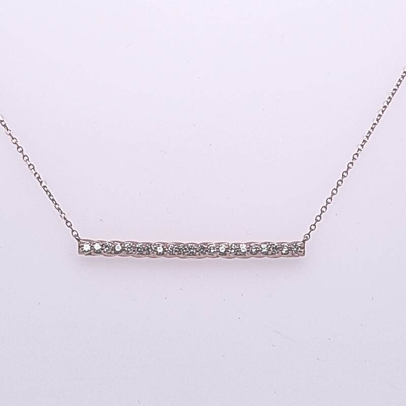 14Kr .31Cttw Diamond Bar Necklace