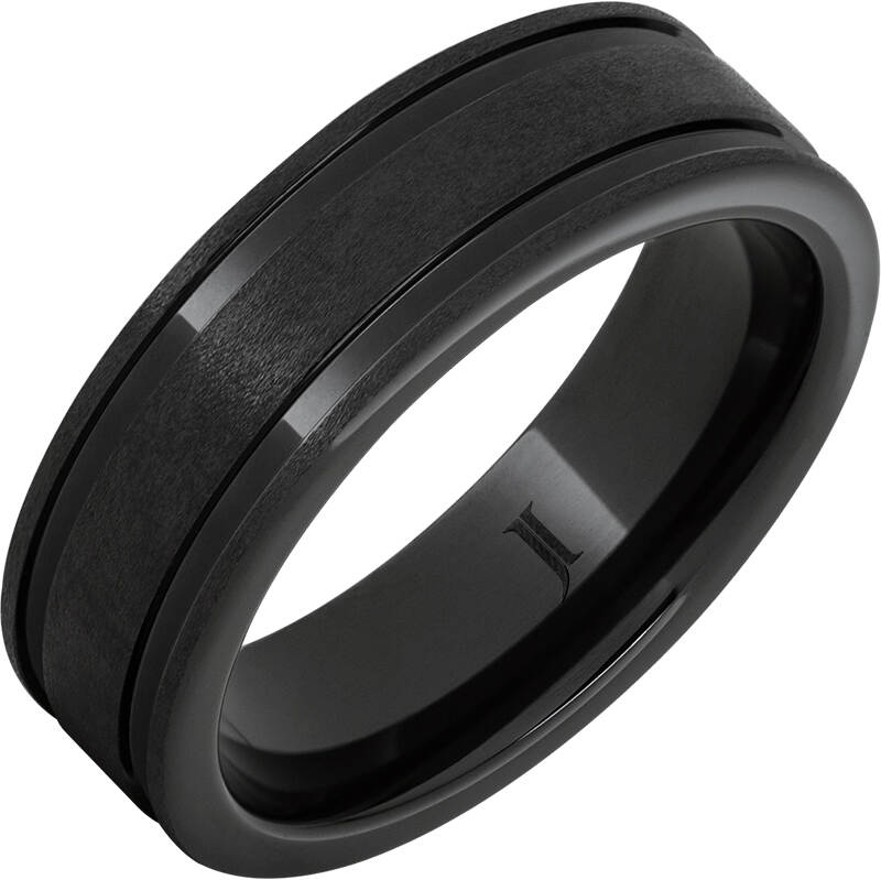 7Mm Black Ceramic Rnd Edge Flat All Stone - Size 10