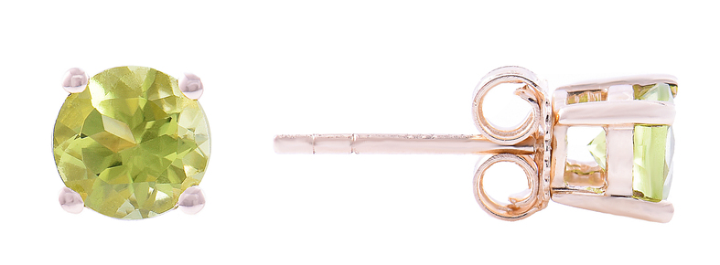 14ky 5mm Peridot Studs