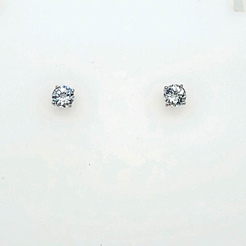 14kw 5mm Aquamarine Studs