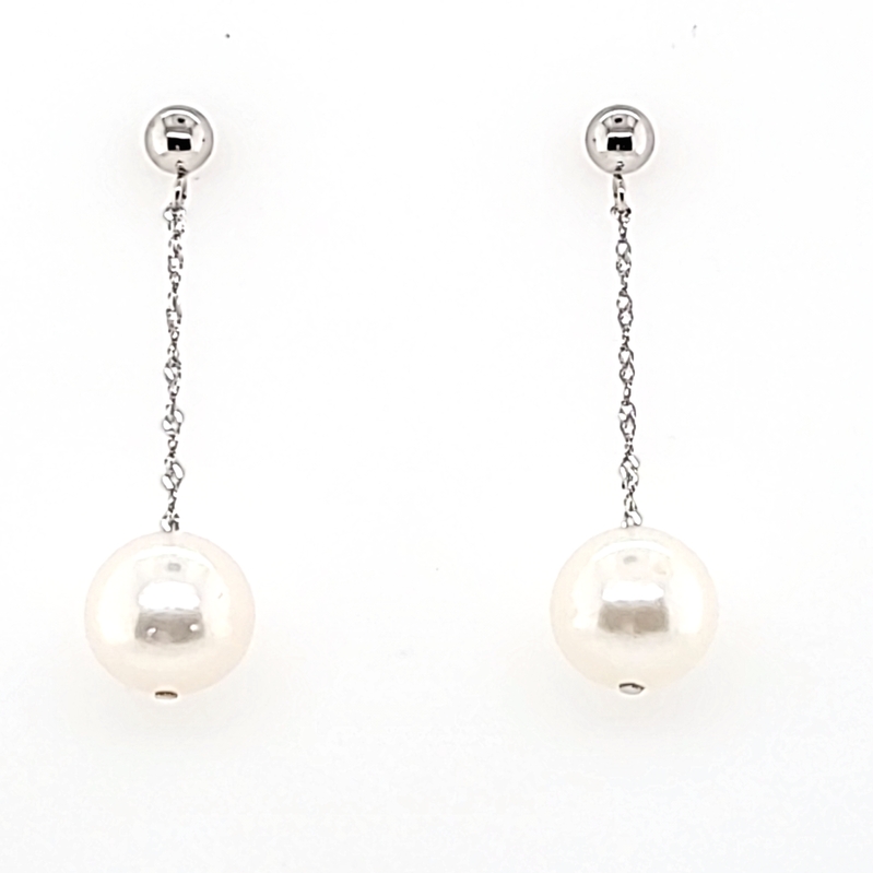 14Kw 9-9.5Mm Potato Pearl Dangle Earrings