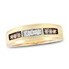 10Ky 3 Section Champagne & White Diamond Ring Size 10