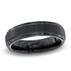 Tungsten Blk Ip 6Mm Step Edge Band - Size 10