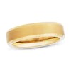 Tungsten 6Mm Gold Ip Satin Bevel Edge Ring - Size 10