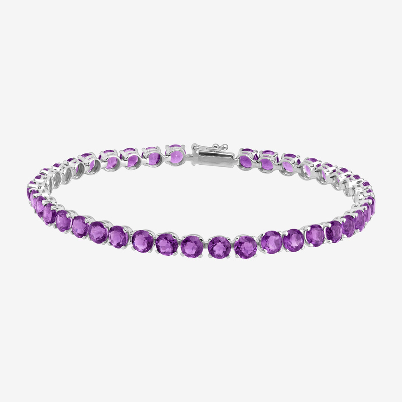 14kw Amethyst Tennis Bracelet