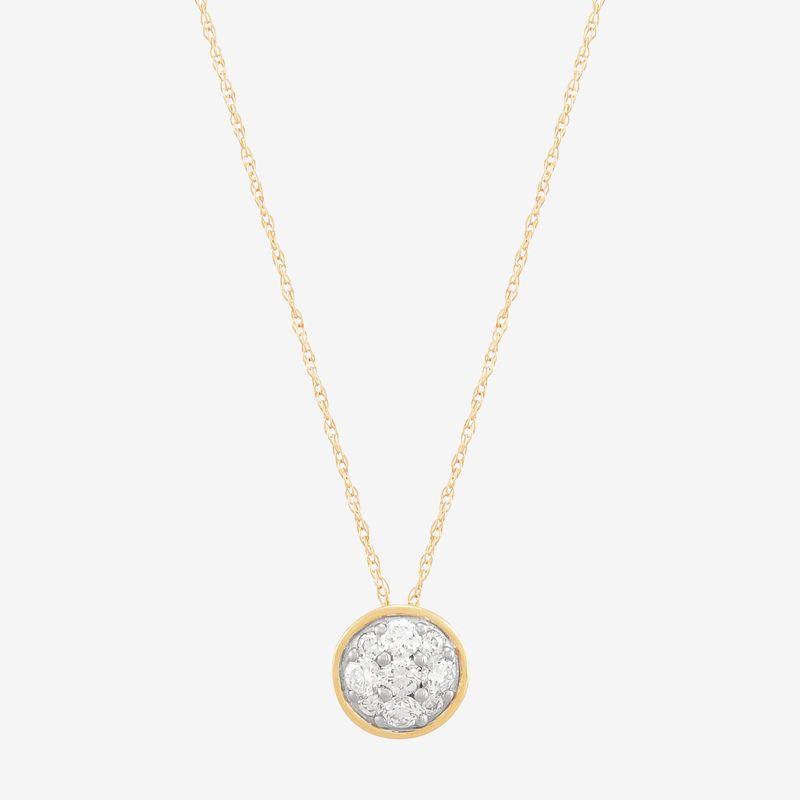 10ky Dia Cluster Pendant w/ Chain  18