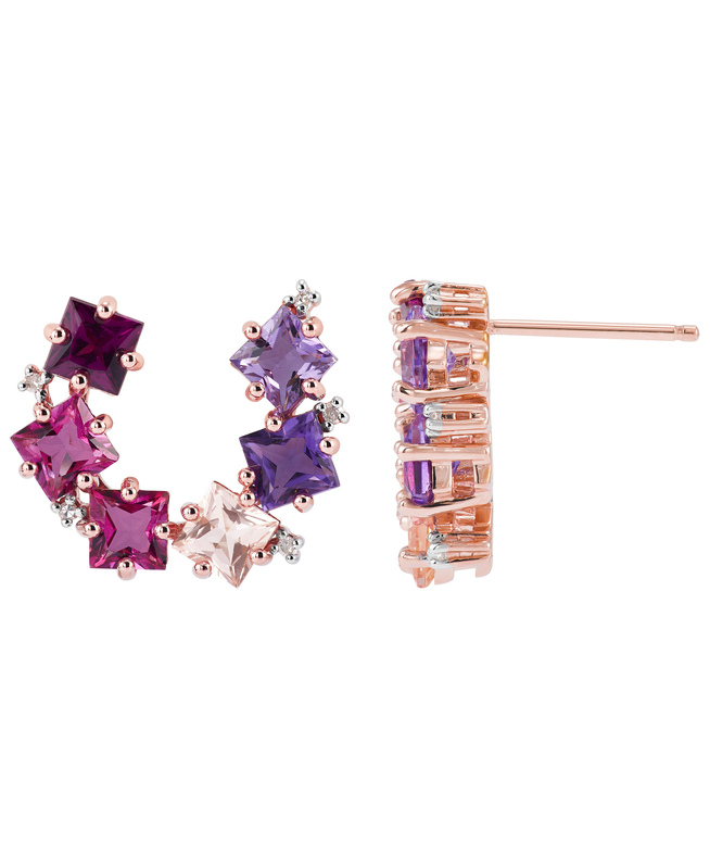 GOS Rainbow Sapphire Earrings