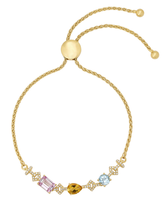 GOS Multi Color and Diamond Bolo Bracelet