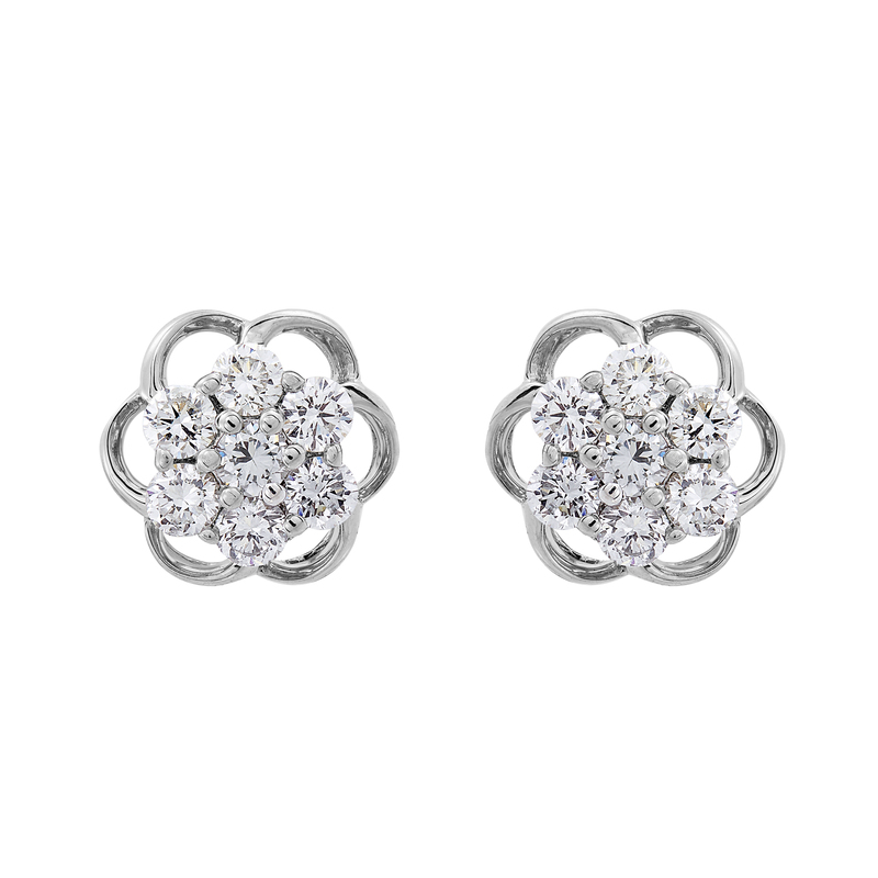 SS Lab Cluster Flower Studs  0.5cttw