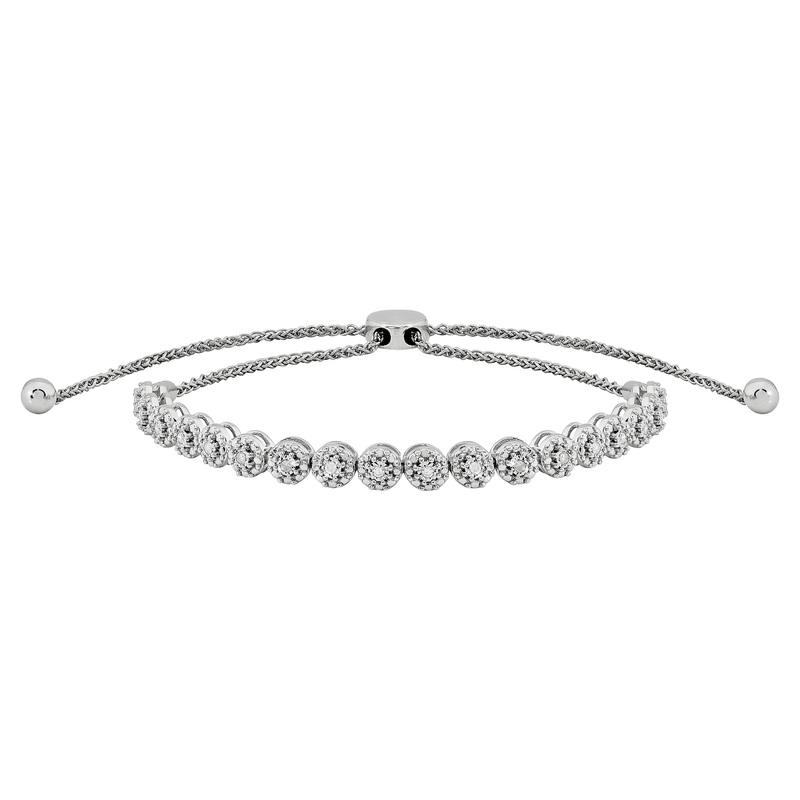 SS Dia Bolo Bracelet 0.1cttw