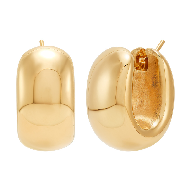 14ky Bold Oval Electroform Earrings