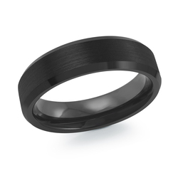 6Mm Black Tungsten Band - Size 12