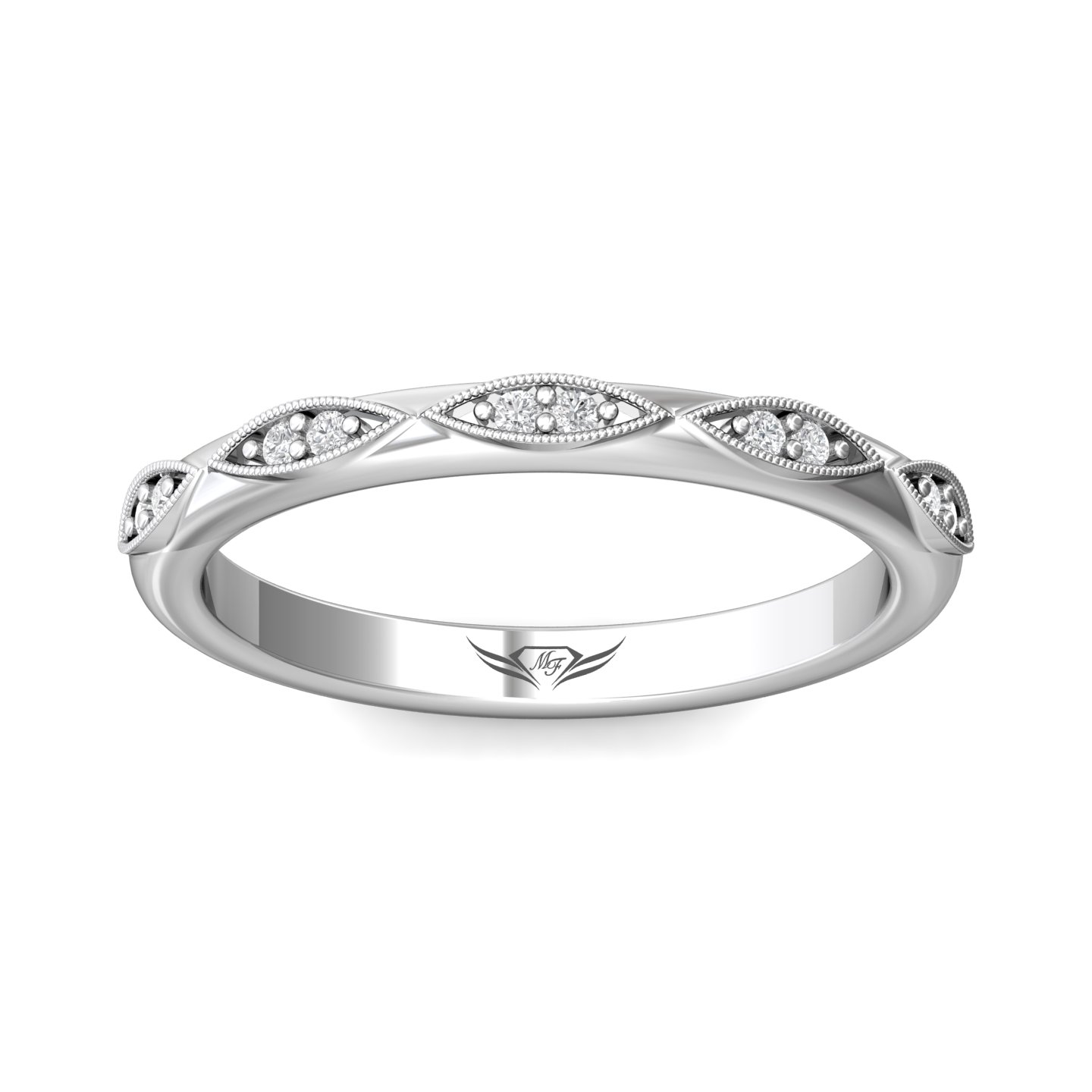 14Kw .10Cttw Diamond Wedding Band
