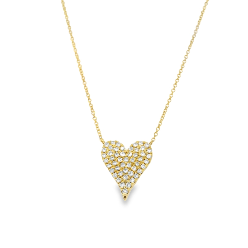 14ky Lab Heart Pendant  .36cttw 18"