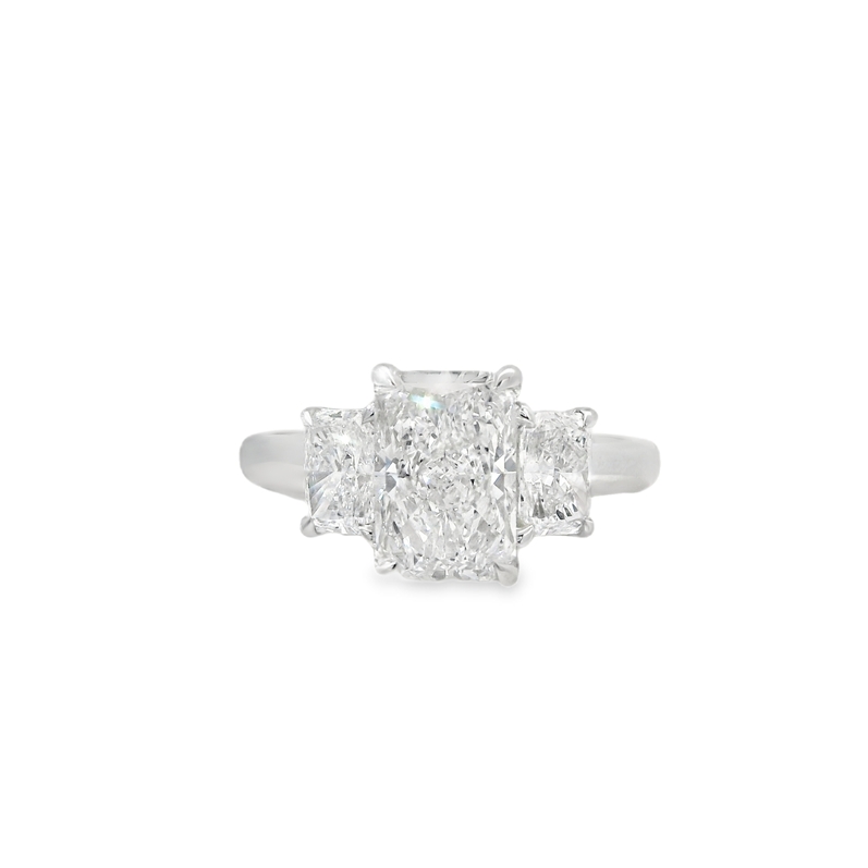 Platinum Lab 3 Stone Radiant  2ct center 3cttw  GIA LG631447601