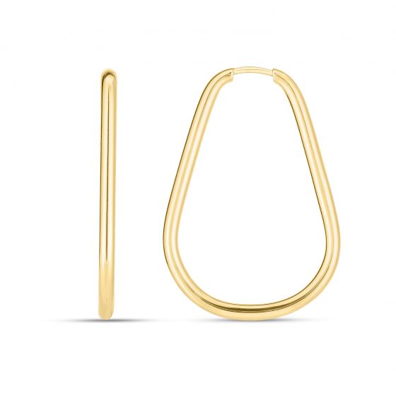 14Ky Endless Pear Hoop Earrings