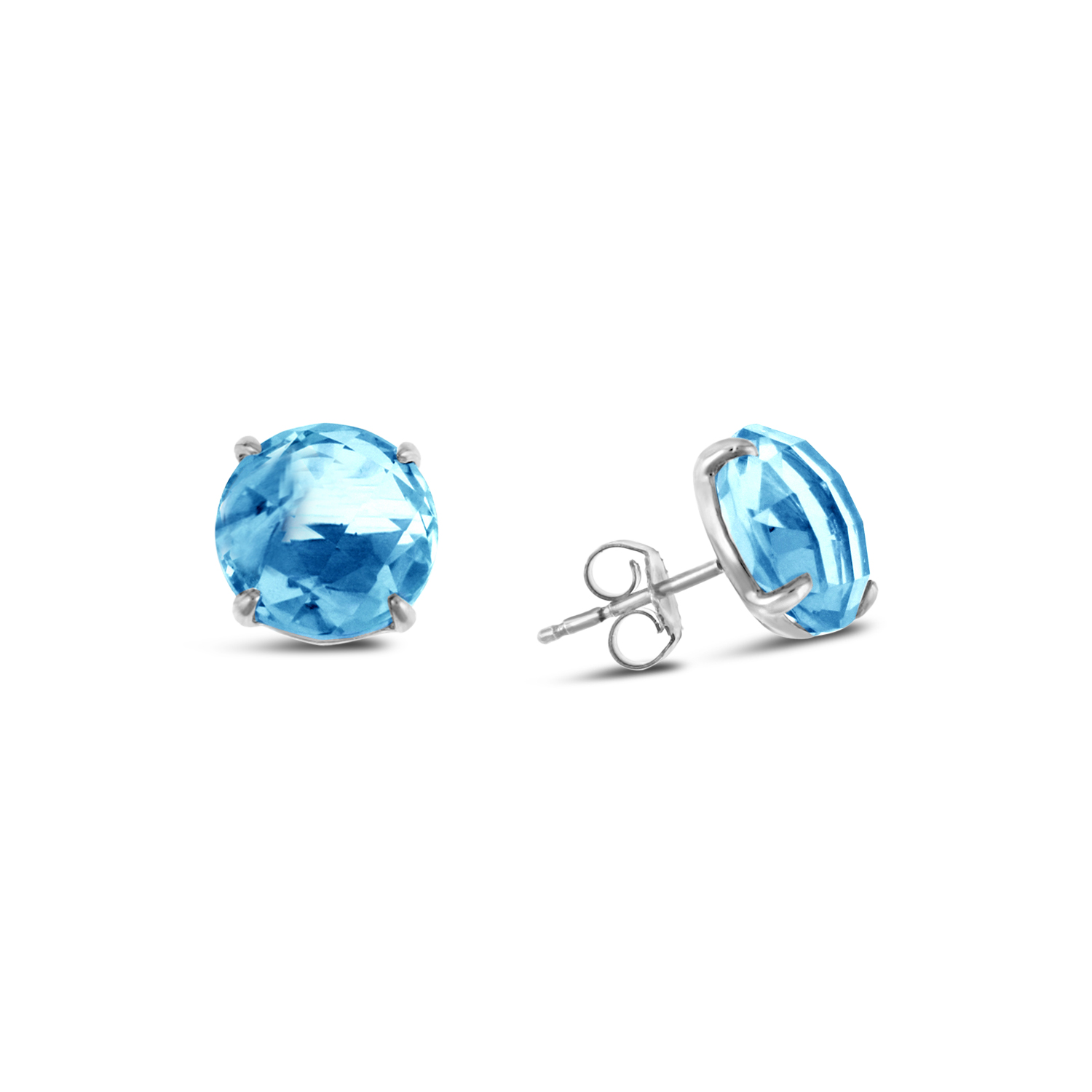 14Kw Blue Topaz Studs  Bt=10Cttw