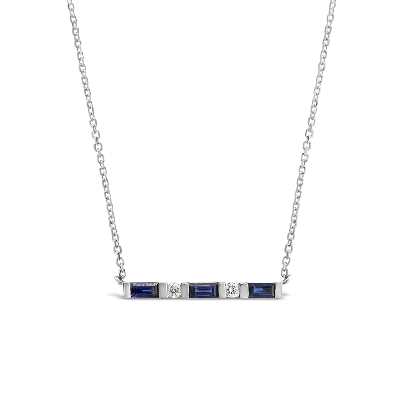 14Kw Sapphire & Diamond Necklace  S=.54Ct D=.07Ct