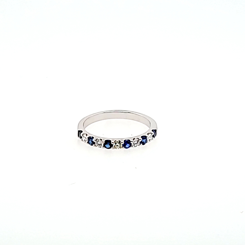 14Kw 11 Stone .50Cttw  Sapphire & Diamond Band