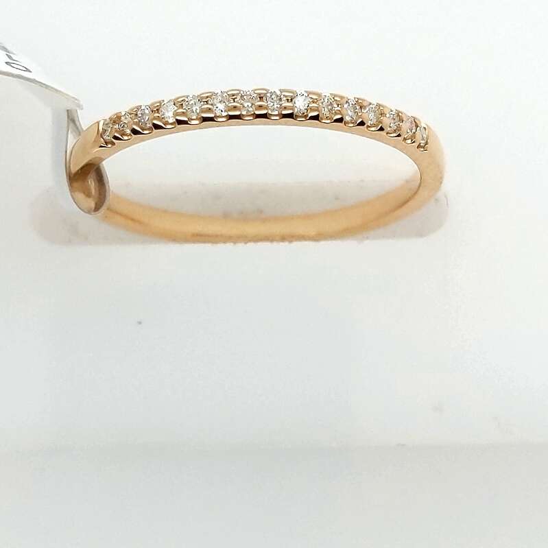 14Ky .10Cttw 15 Stone Dia Shared Prong Wedding Band