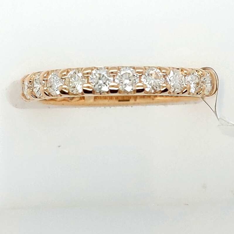 14Ky .75Cttw 15 Stone Dia Shared Prong Wedding Band