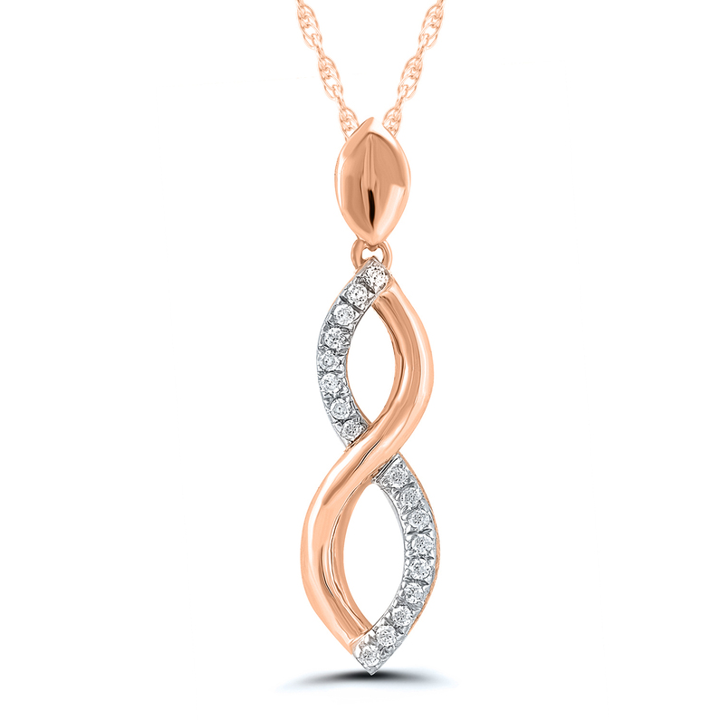 10Kp .05Cttw Diamond Infinity Pendant