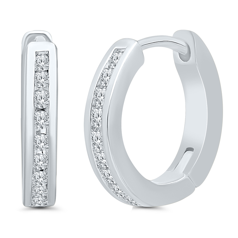10kw Huggie Diamond Earring .20cttw