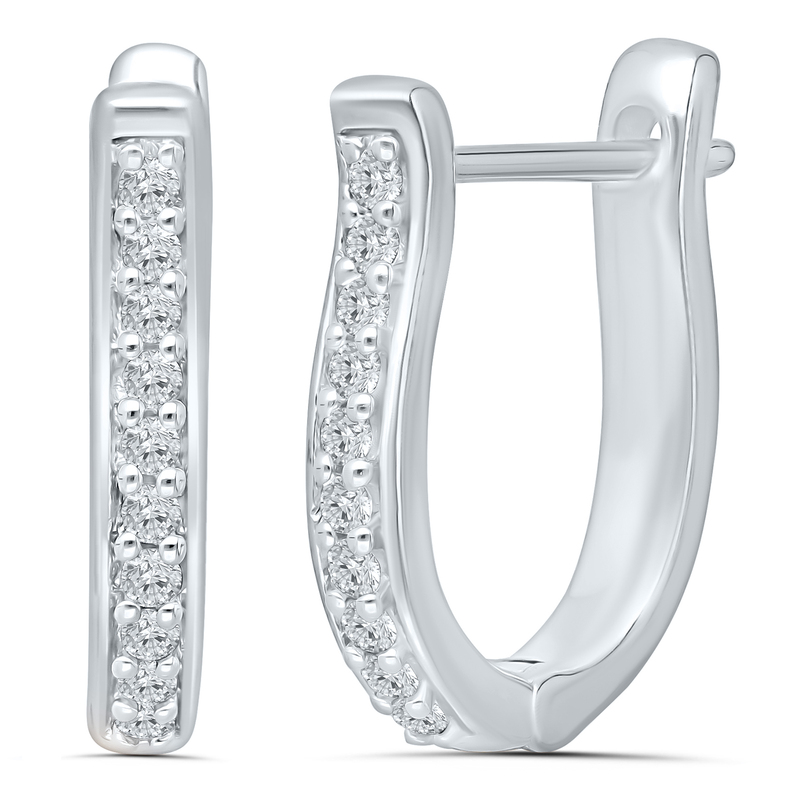 10kw Huggie Diamond Earring .12cttw