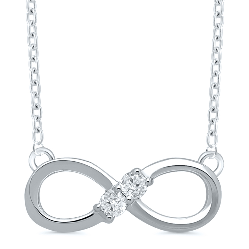 10kw Infinity Pendant w/ Diamond Accent .10cttw