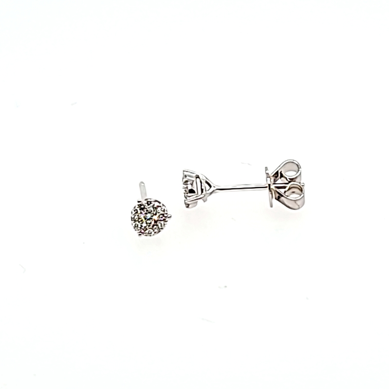 14Kw .20Cttw Diamond Cluster Earring