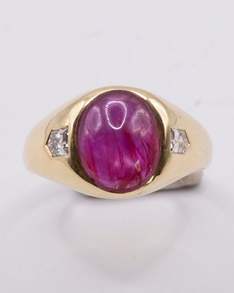 18K Gold Estate Ruby & Diamond Men