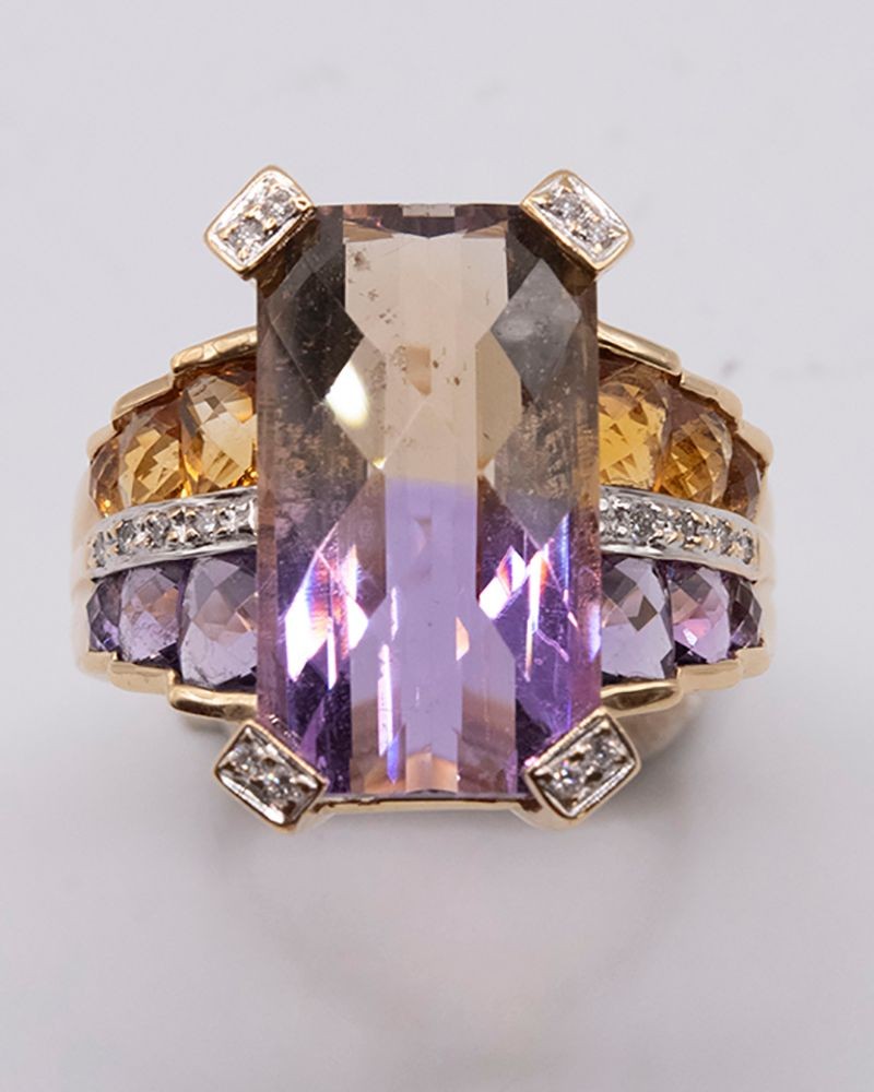 18K Gold Estate Amatrine Ring