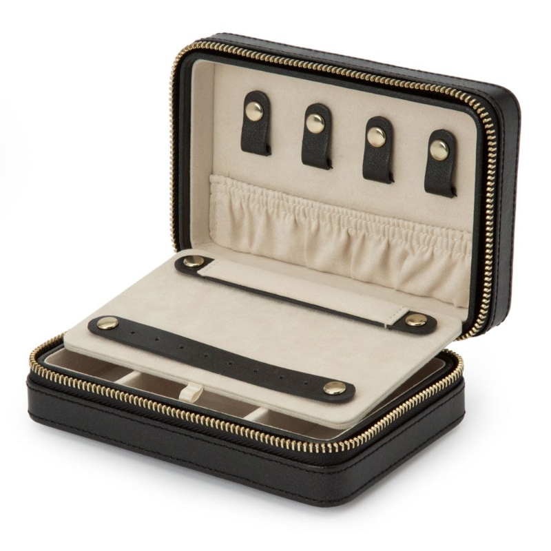 Palermo Black Anthracite Zip Jewelry Case