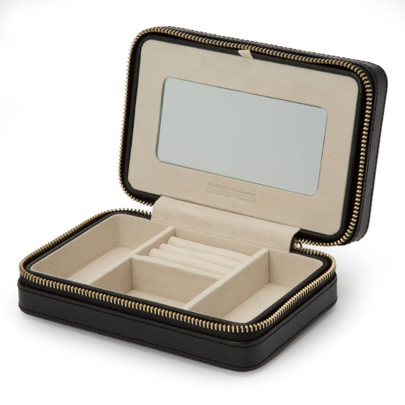 Palermo Black Anthracite Zip Jewelry Case