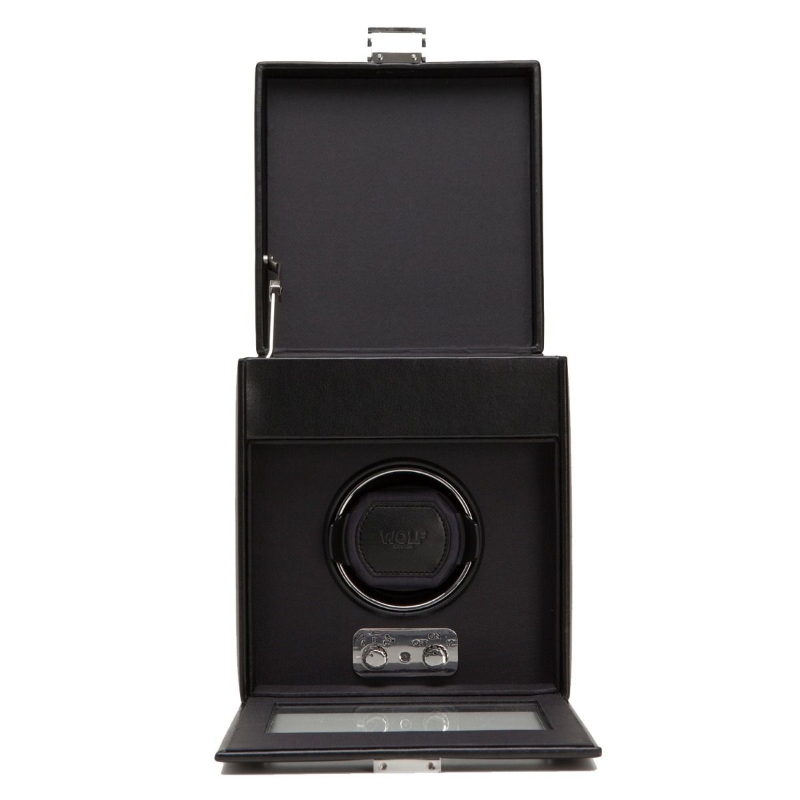 Heritage Single Watch Winder with Storage in Black