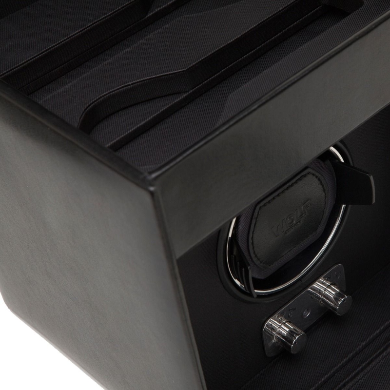 Heritage Single Watch Winder with Storage in Black