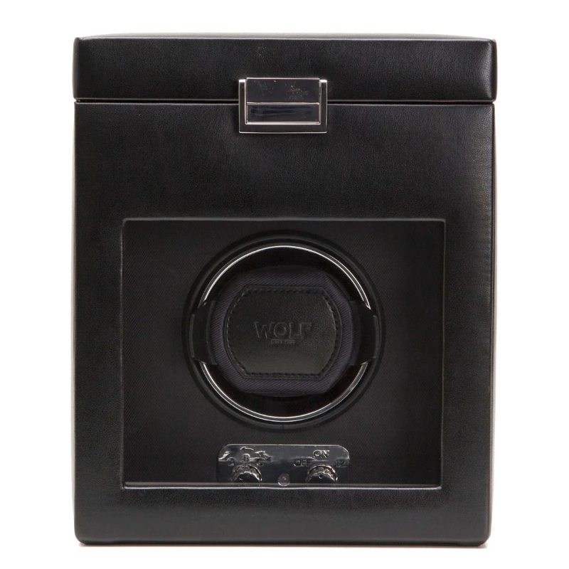 Heritage Single Watch Winder with Storage in Black