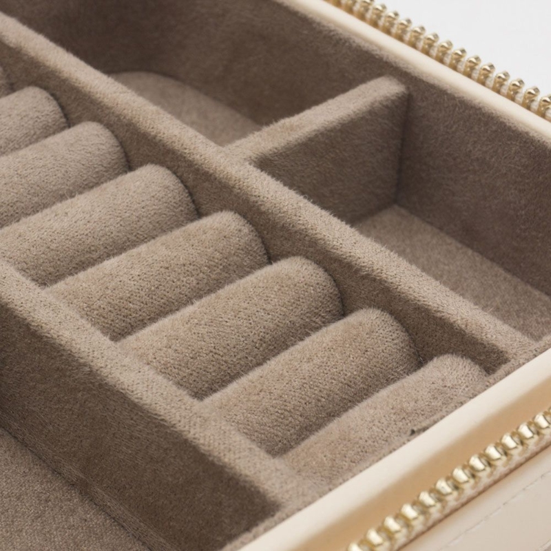 Caroline Ivory Zip Travel Jewelry Case