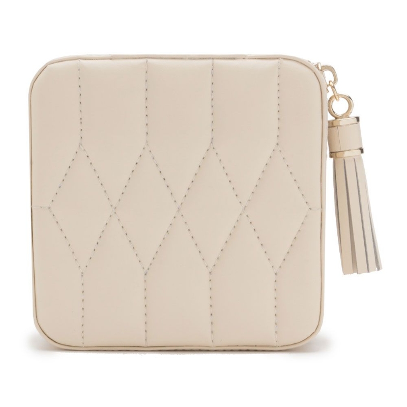 Caroline Ivory Zip Travel Jewelry Case