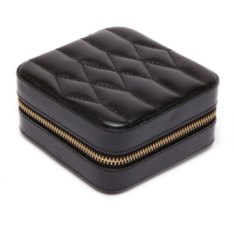 Caroline Black Zip Travel Jewelry Case