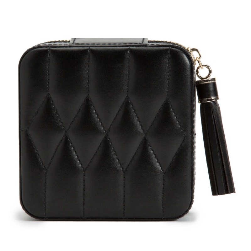 Caroline Black Zip Travel Jewelry Case