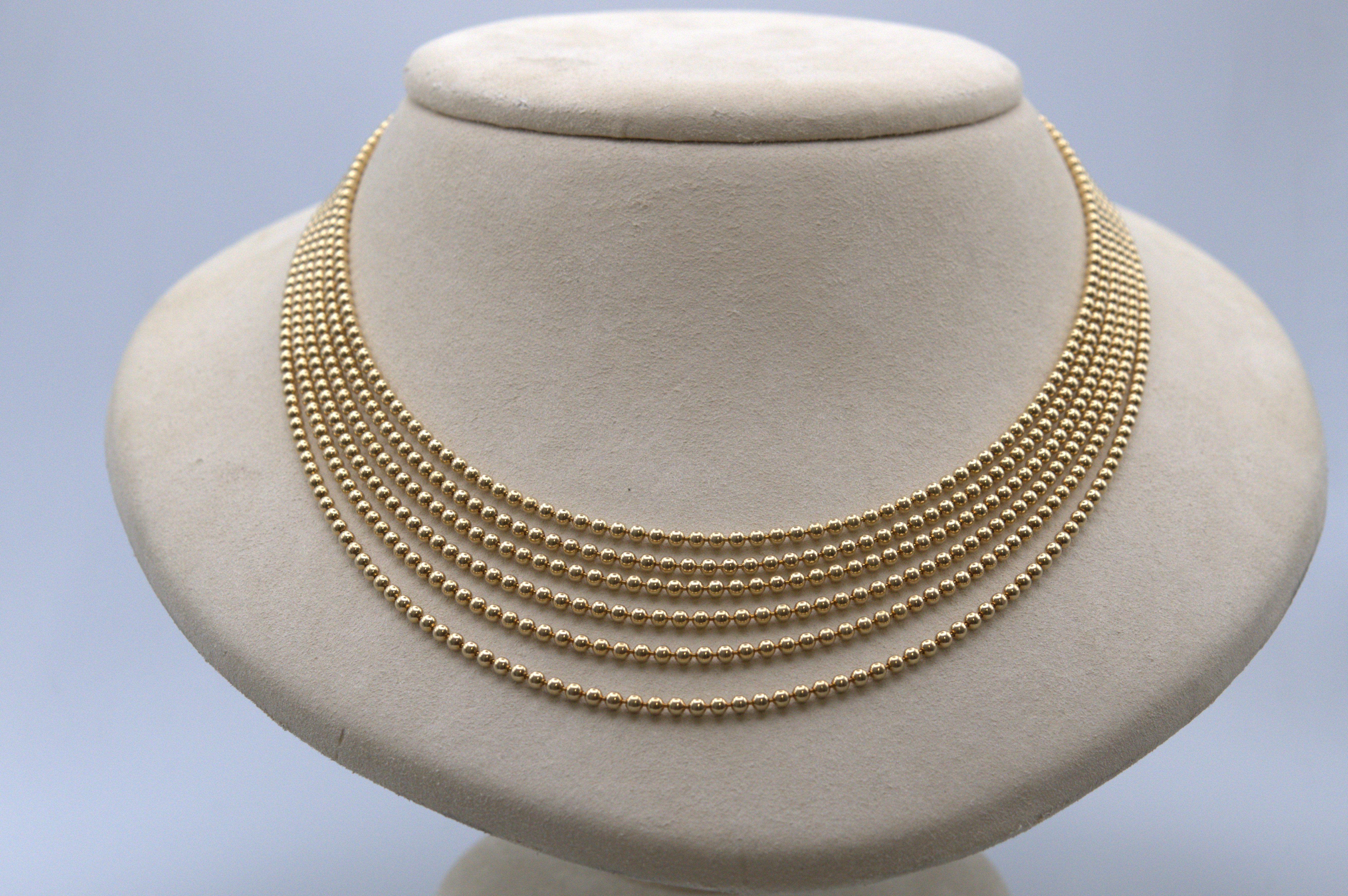 Cartier 18K Gold Estate 6-Strand Draperie Necklace