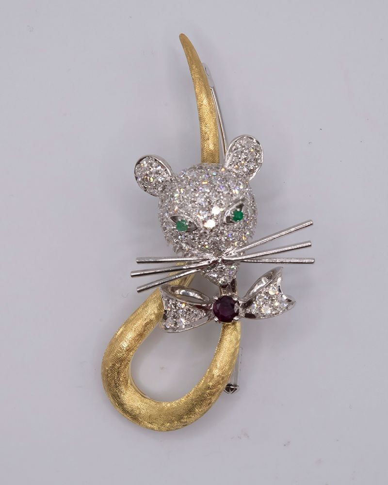 18k Gold Estate Spritzer & Fuhrman Mouse Pin.