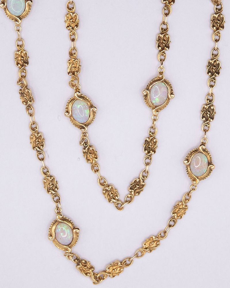 14k Gold Estate Opal Estate Necklace