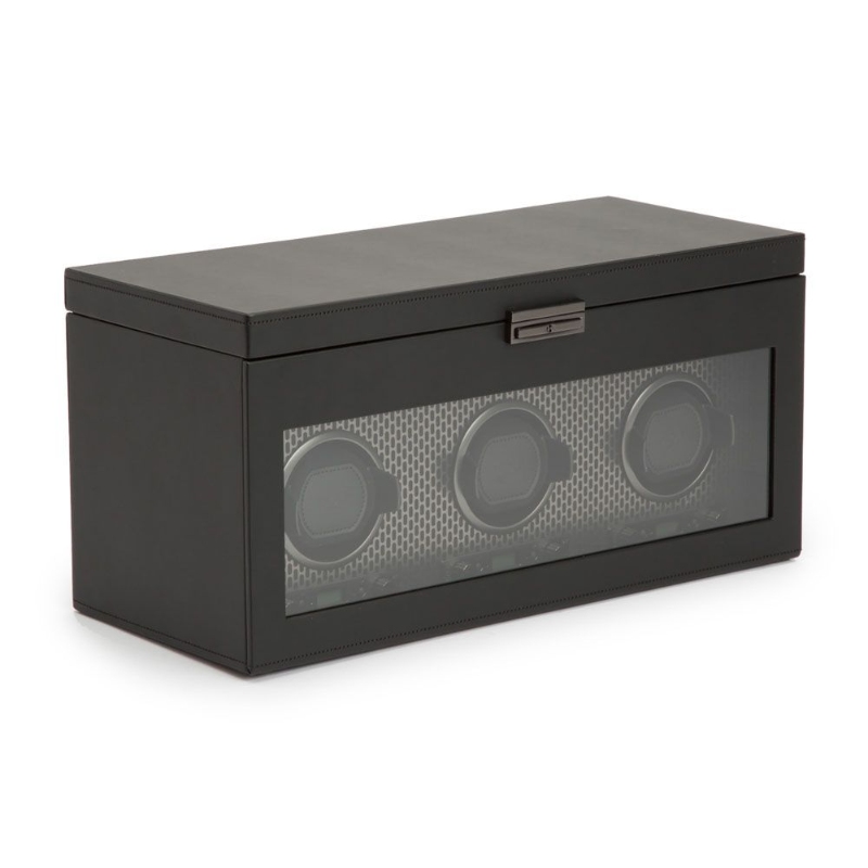 Axis Triple Watch Winder with Storage in Black