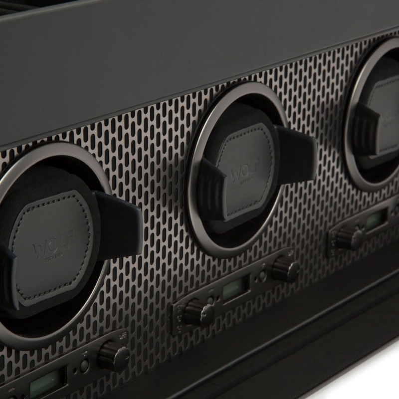 Axis Triple Watch Winder with Storage in Black